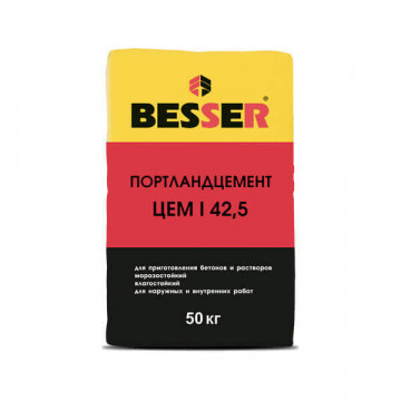 Портландцемент М500 Д0 ЦЕМ I 42,5 «Besser», мешок 50 кг фото